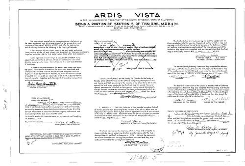 Click to see Subdivision Book 4, pg. 5 (1970) of Nevada County Recorders Subdivision Maps Book 4