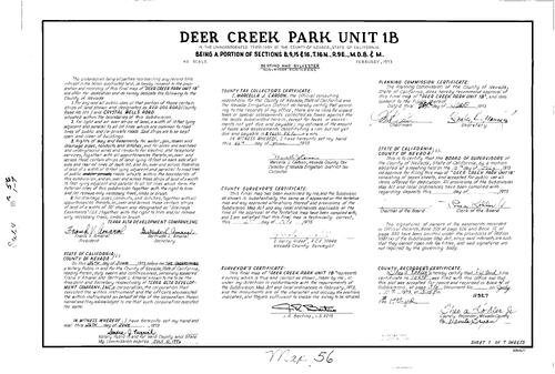 Click to see Subdivision Book 4 pg. 56 (1973) of Nevada County Recorders Subdivision Maps Book 4