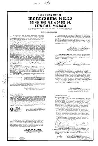 Click to see Subdivision Book 4 pg. 60 (1973) of Nevada County Recorders Subdivision Maps Book 4