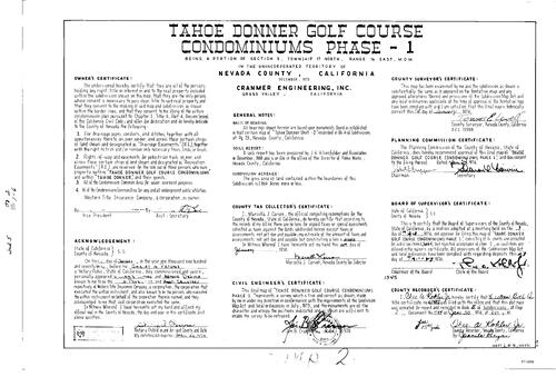 Click to see Subdivision Book 5, pg. 2 (1974) of Nevada County Recorders Subdivision Maps Book 5