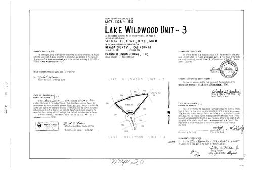 Click to see Subdivision Book 5, pg. 20 (1974) of Nevada County Recorders Subdivision Maps Book 5