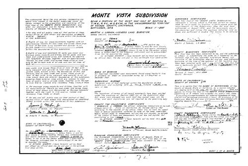 Click to see Subdivision Book 5, pg. 24 (1975) of Nevada County Recorders Subdivision Maps Book 5