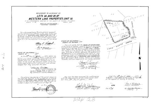 Click to see Subdivision Book 5, pg. 28 (1975) of Nevada County Recorders Subdivision Maps Book 5