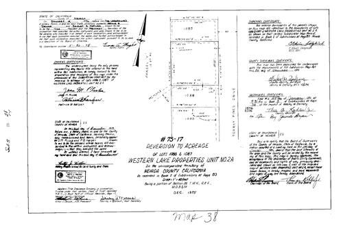 Click to see Subdivision Book 5, pg. 38 (1976) of Nevada County Recorders Subdivision Maps Book 5