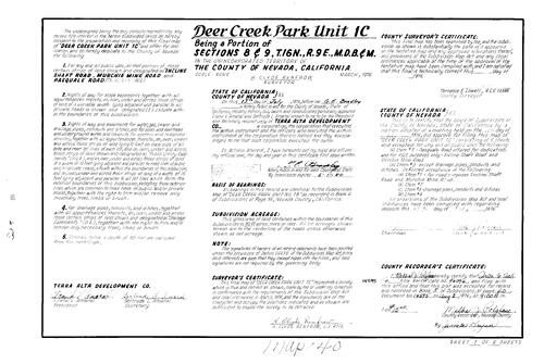 Click to see Subdivision Book 5, pg. 40 (1976) of Nevada County Recorders Subdivision Maps Book 5