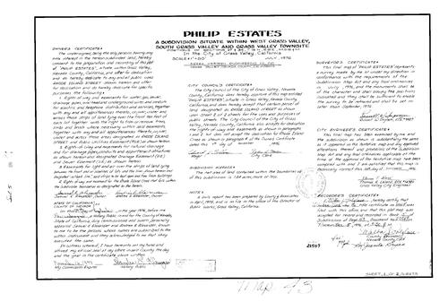 Click to see Subdivision Book 5, pg. 43 (1976) of Nevada County Recorders Subdivision Maps Book 5