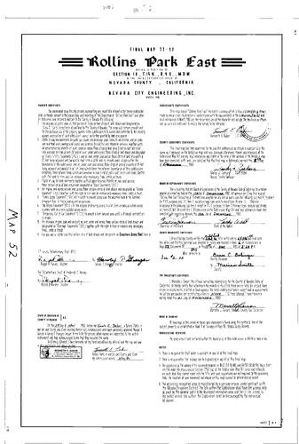 Click to see Subdivision book 6, pg. 52 (1980) of Nevada County Recorders Subdivision Maps Book 6