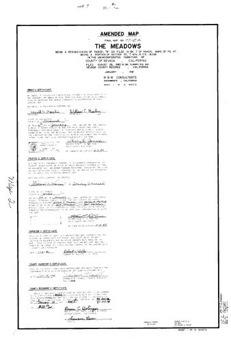 Click to see Subdivision Book 7, pg. 2 (1981) of Nevada County Recorders Subdivision Maps Book 7