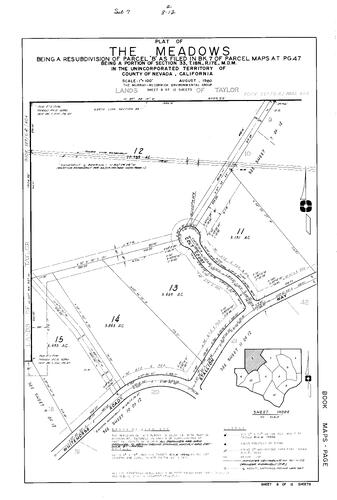 Click to see Subdivision Book 7, pg. 2 (1981) of Nevada County Recorders Subdivision Maps Book 7