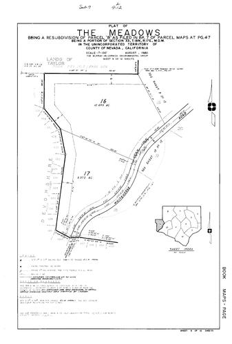 Click to see Subdivision Book 7, pg. 2 (1981) of Nevada County Recorders Subdivision Maps Book 7