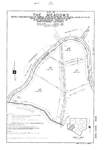 Click to see Subdivision Book 7, pg. 2 (1981) of Nevada County Recorders Subdivision Maps Book 7