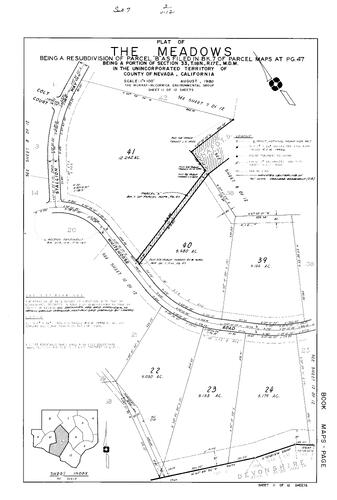 Click to see Subdivision Book 7, pg. 2 (1981) of Nevada County Recorders Subdivision Maps Book 7