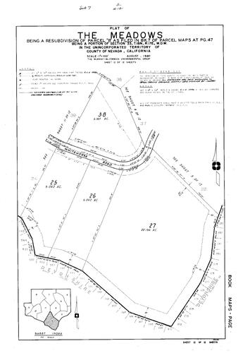 Click to see Subdivision Book 7, pg. 2 (1981) of Nevada County Recorders Subdivision Maps Book 7
