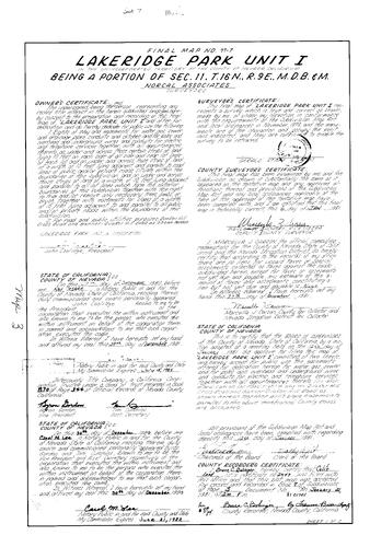 Click to see Subdivision Book 7, pg. 3 (1981) of Nevada County Recorders Subdivision Maps Book 7