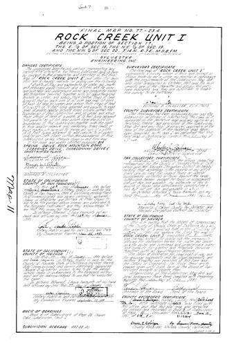 Click to see Subdivision Book 7, pg. 11 (1981) of Nevada County Recorders Subdivision Maps Book 7