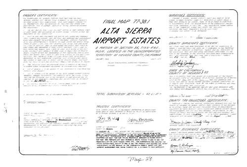Click to see Subdivision Book 7, pg. 28 (1982) of Nevada County Recorders Subdivision Maps Book 7