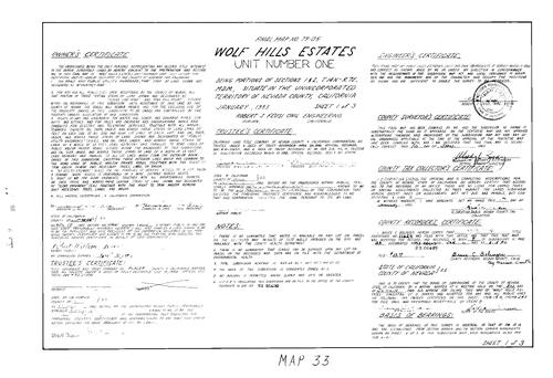 Click to see Subdivision Book 7, pg. 33 (1983) of Nevada County Recorders Subdivision Maps Book 7