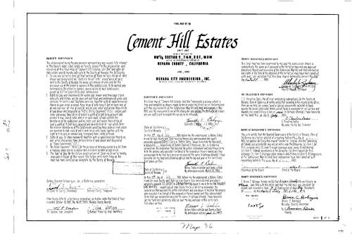 Click to see Subdivision Book 7, pg. 36 (1983) of Nevada County Recorders Subdivision Maps Book 7