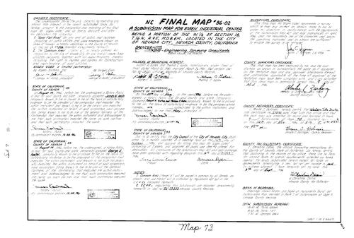 Click to see Subdivision Book 7, pg. 73 (1986) of Nevada County Recorders Subdivision Maps Book 7