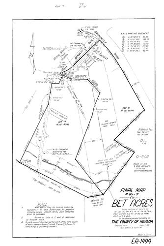 Click to see Subdivision Book 7, pg. 75 (1987) of Nevada County Recorders Subdivision Maps Book 7