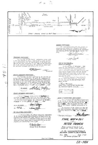 Click to see Subdivision Book 7, pg. 91 (1988) of Nevada County Recorders Subdivision Maps Book 7