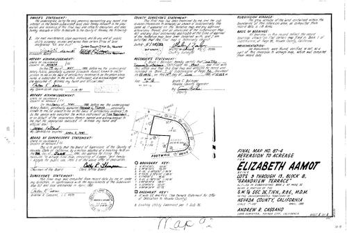 Click to see Subdivision Book 7, pg. 92 (1988) of Nevada County Recorders Subdivision Maps Book 7