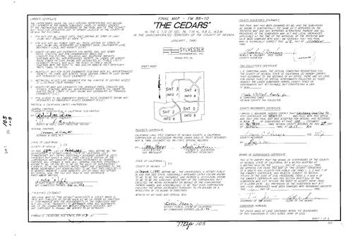 Click to see Subdivision Book 7, pg. 105 (1990) of Nevada County Recorders Subdivision Maps Book 7