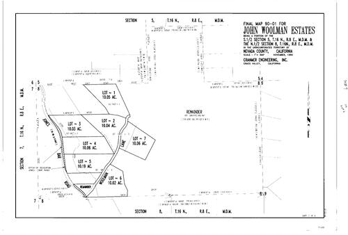 Click to see Subdivision Book 7, pg. 114 (1991) of Nevada County Recorders Subdivision Maps Book 7