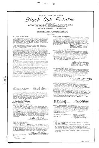 Click to see Subdivision Book 8, pg. 1 (1992) of Nevada County Recorders Subdivision Maps Book 8