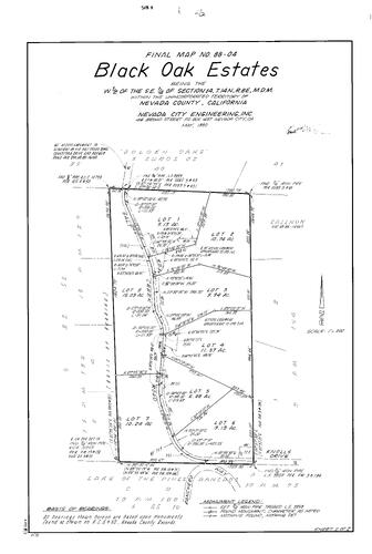 Click to see Subdivision Book 8, pg. 1 (1992) of Nevada County Recorders Subdivision Maps Book 8