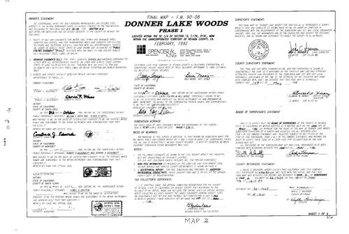 Click to see Subdivision Book 8, pg. 2 (1992) of Nevada County Recorders Subdivision Maps Book 8