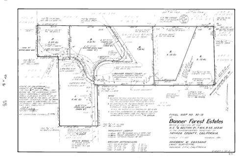 Click to see Subdivision Book 8, pg. 4 (1992) of Nevada County Recorders Subdivision Maps Book 8
