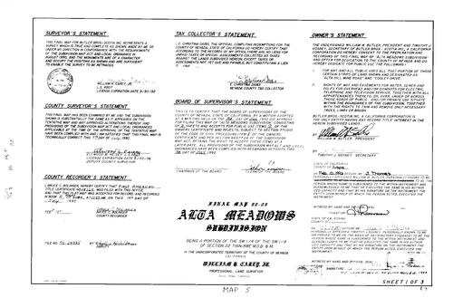 Click to see Subdivision Book 8, pg. 5 (1992) of Nevada County Recorders Subdivision Maps Book 8