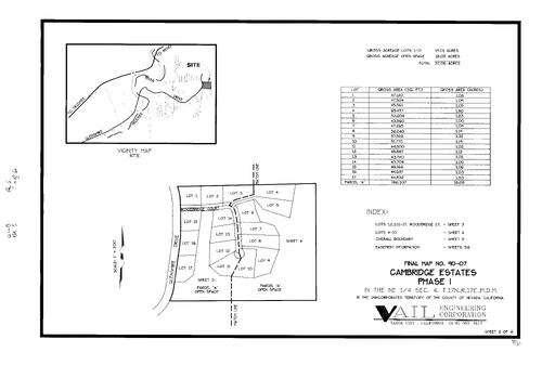 Click to see Subdivision Book 8, pg. 6 (1992) of Nevada County Recorders Subdivision Maps Book 8