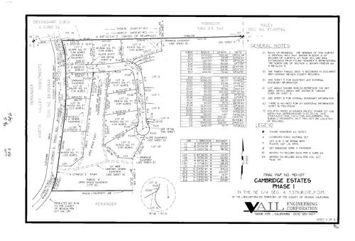 Click to see Subdivision Book 8, pg. 6 (1992) of Nevada County Recorders Subdivision Maps Book 8