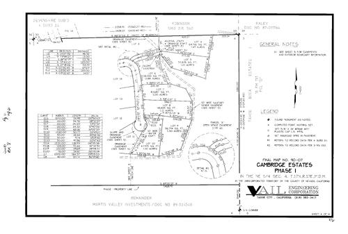 Click to see Subdivision Book 8, pg. 6 (1992) of Nevada County Recorders Subdivision Maps Book 8
