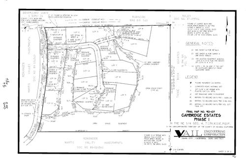 Click to see Subdivision Book 8, pg. 6 (1992) of Nevada County Recorders Subdivision Maps Book 8