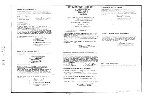 Click to see Subdivision Book 8, pg. 11 (1993) of Nevada County Recorders Subdivision Maps Book 8