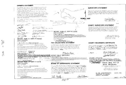 Click to see Subdivision Book 8, pg. 13 (1993) of Nevada County Recorders Subdivision Maps Book 8