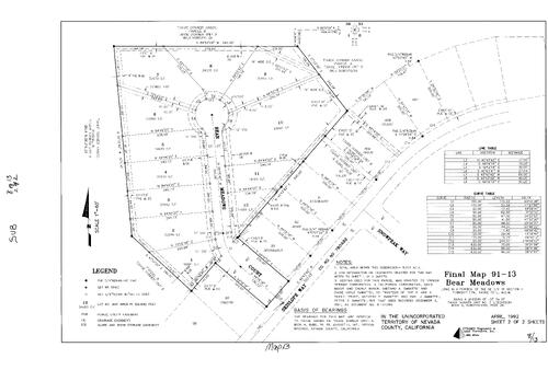 Click to see Subdivision Book 8, pg. 13 (1993) of Nevada County Recorders Subdivision Maps Book 8