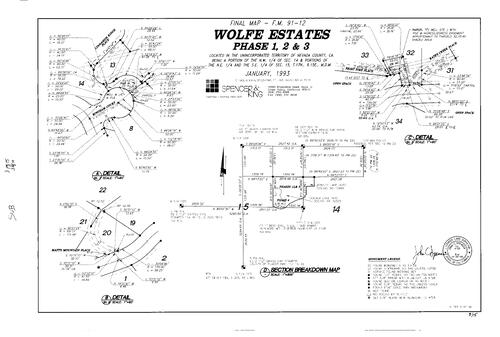 Click to see Subdivision Book 8, pg. 15 (1993) of Nevada County Recorders Subdivision Maps Book 8