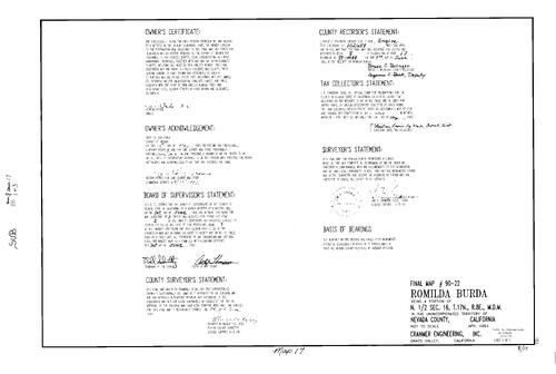 Click to see Subdivision Book 8, pg. 17 (1993) of Nevada County Recorders Subdivision Maps Book 8
