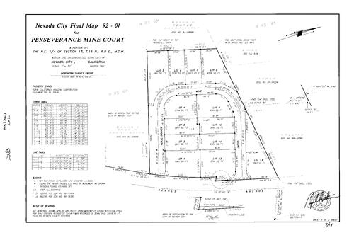 Click to see Subdivision Book 8, pg. 18 (1993) of Nevada County Recorders Subdivision Maps Book 8