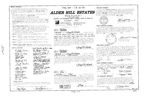 Click to see Subdivision Book 8, pg. 23 (1994) of Nevada County Recorders Subdivision Maps Book 8