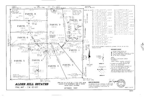 Click to see Subdivision Book 8, pg. 23 (1994) of Nevada County Recorders Subdivision Maps Book 8
