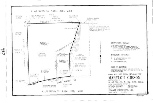 Click to see Subdivision Book 8, pg. 29 (1994) of Nevada County Recorders Subdivision Maps Book 8