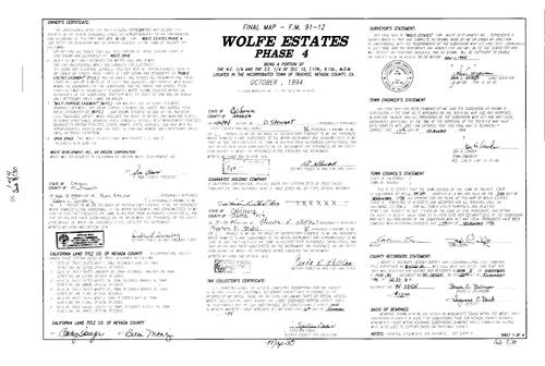 Click to see Subdivision Book 8, pg. 30 (1994) of Nevada County Recorders Subdivision Maps Book 8
