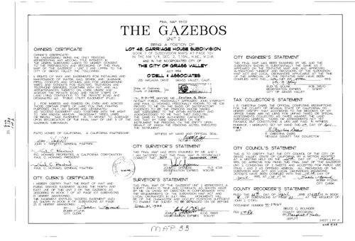 Click to see Subdivision Book 8, pg. 33 (1995) of Nevada County Recorders Subdivision Maps Book 8