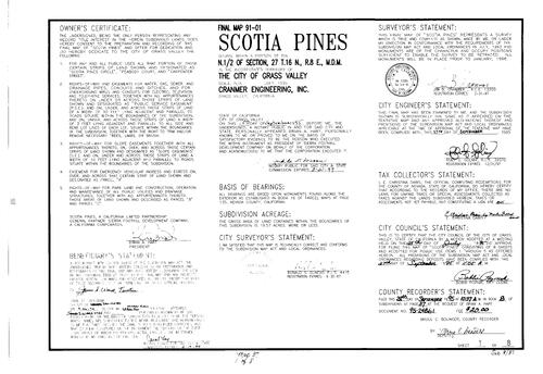 Click to see Subdivision Book 8, pg. 37 (1995) of Nevada County Recorders Subdivision Maps Book 8