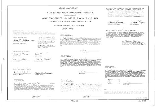 Click to see Subdivision Book 8, pg. 39 (1995) of Nevada County Recorders Subdivision Maps Book 8